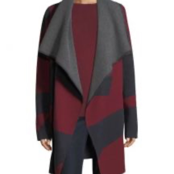 Lafayette 148 New York Red & Blue Colorblock Cardigan Size Small